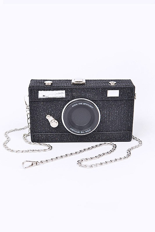 Metallic Camera Box Clutch