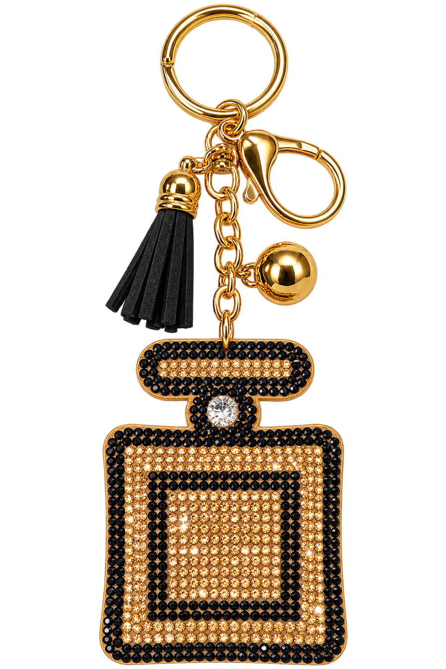 Rhinestone Perfume Bottle Bag Charm