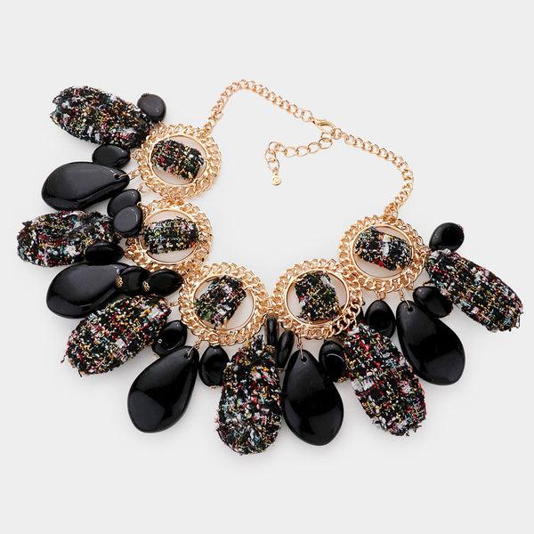 Black and Gold Statement Necklace set