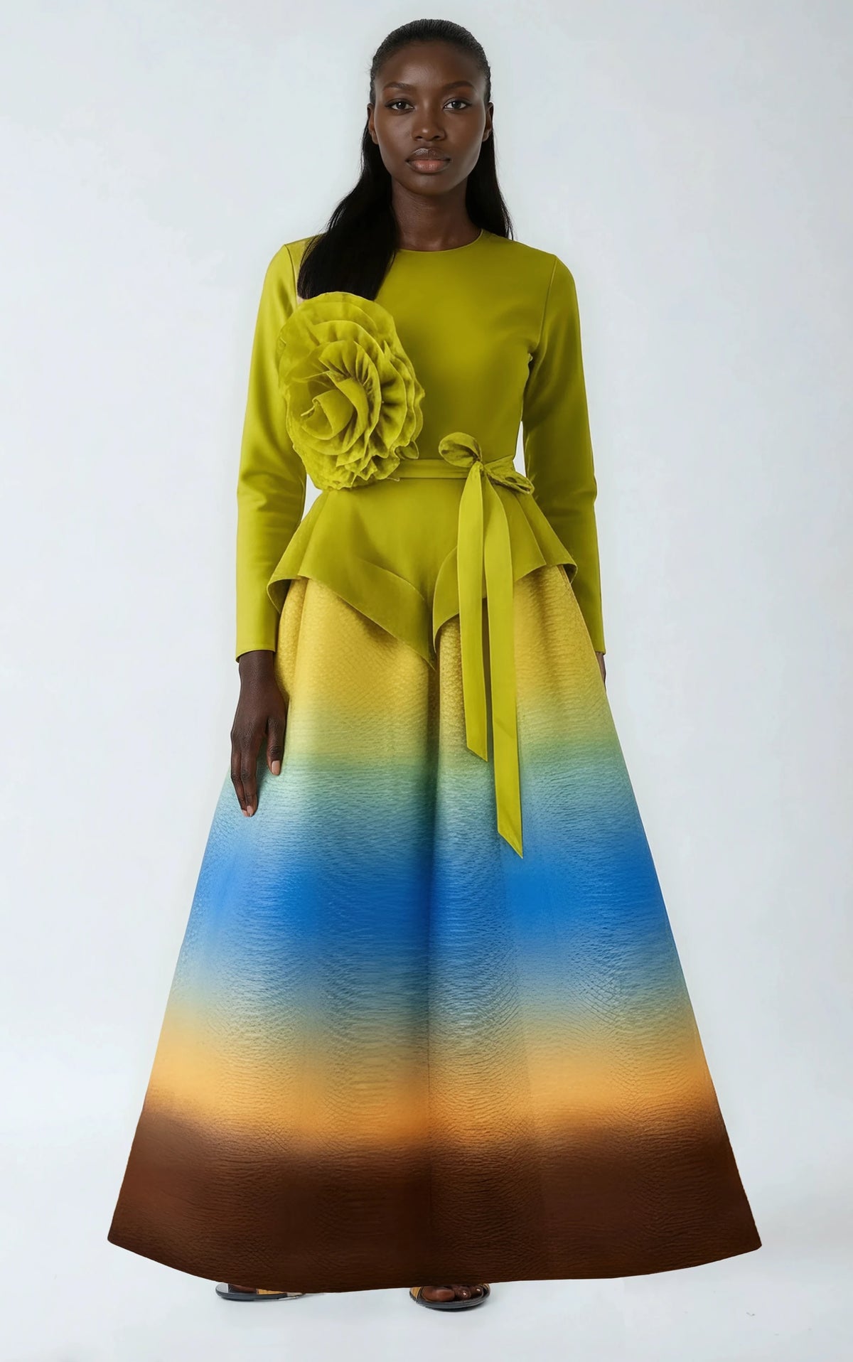 Ombre Bloom Two-Piece Piece Skirt Set