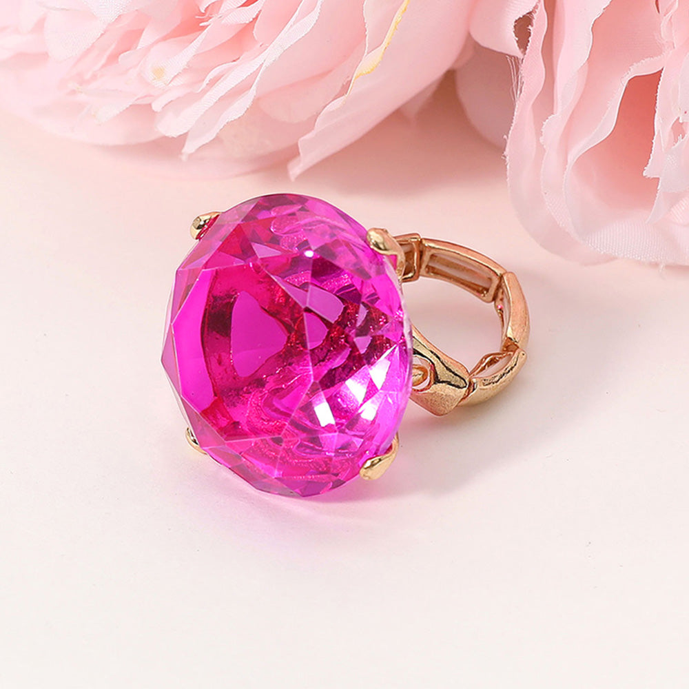 Luxe Radiance Crystal Statement Ring