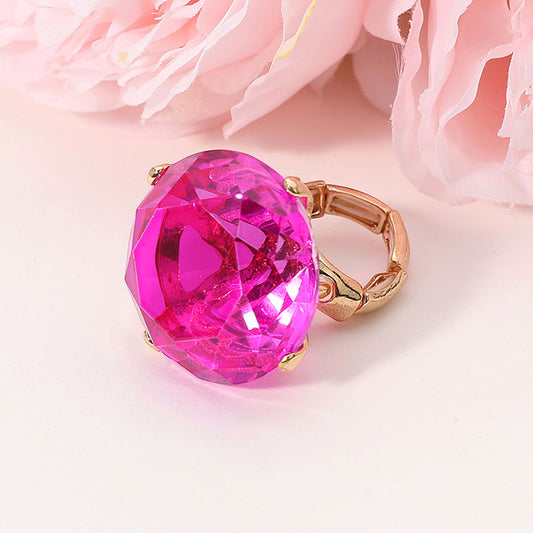 Luxe Radiance Crystal Statement Ring