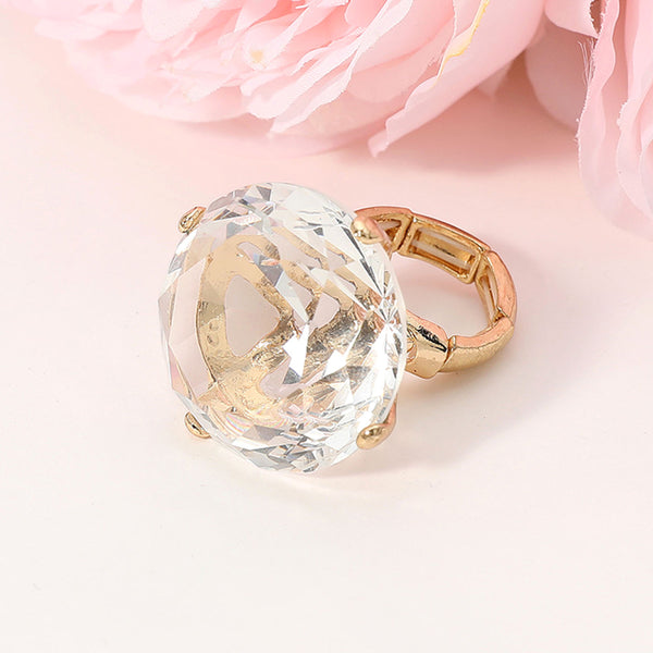 Luxe Radiance Crystal Statement Ring
