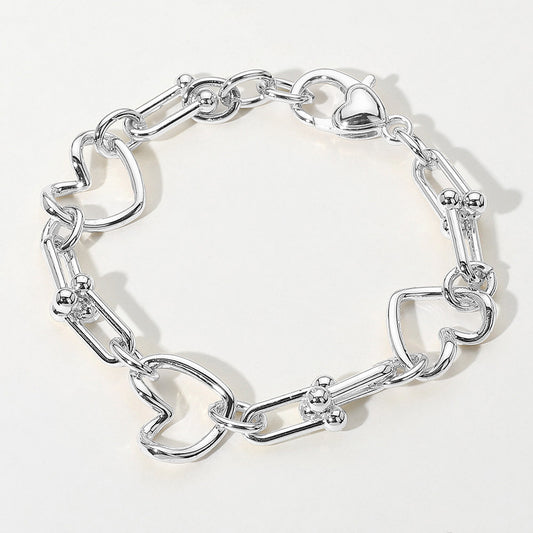 Silvert Heart Link Chain Bracelet