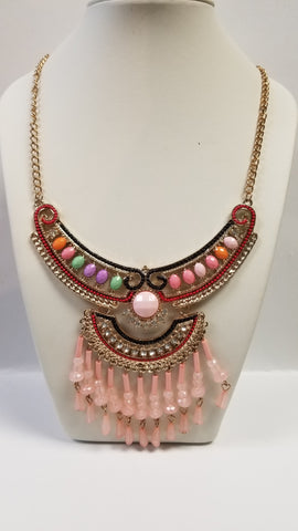 Pink Tribal Necklace