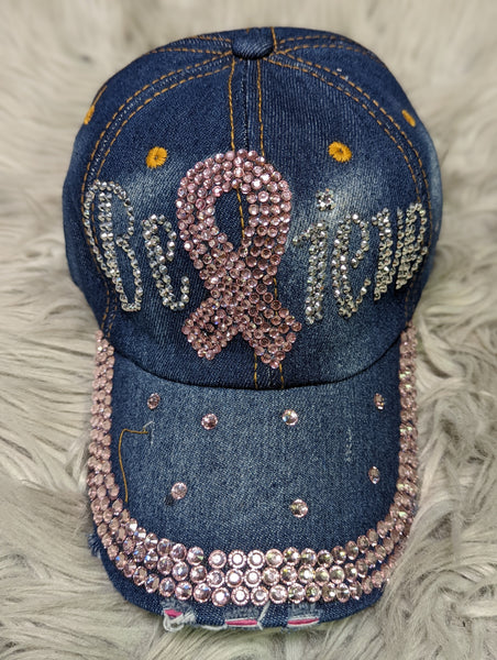 Cancer Awareness Bling Baseball caps